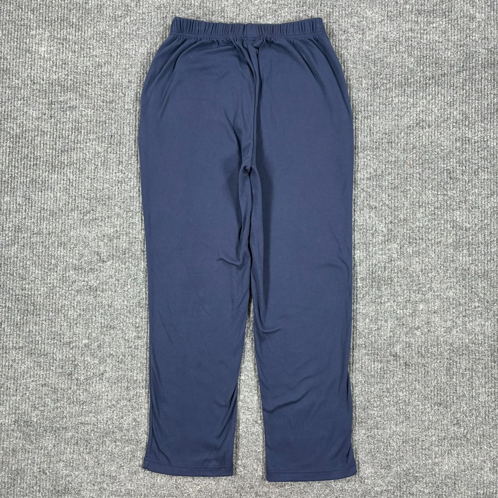 Woman Within Size 14/16 Petite Blue Pull On Pants Elastic Waist Straight Leg - Picture 2 of 9
